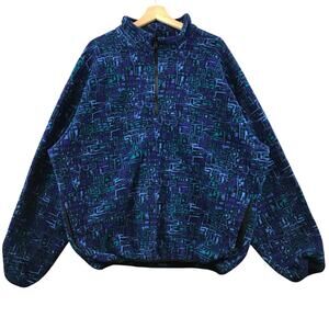 Vintage Hidden Bay Polartec 1/2 zip Sweater Blue Men's Size XL Geometric